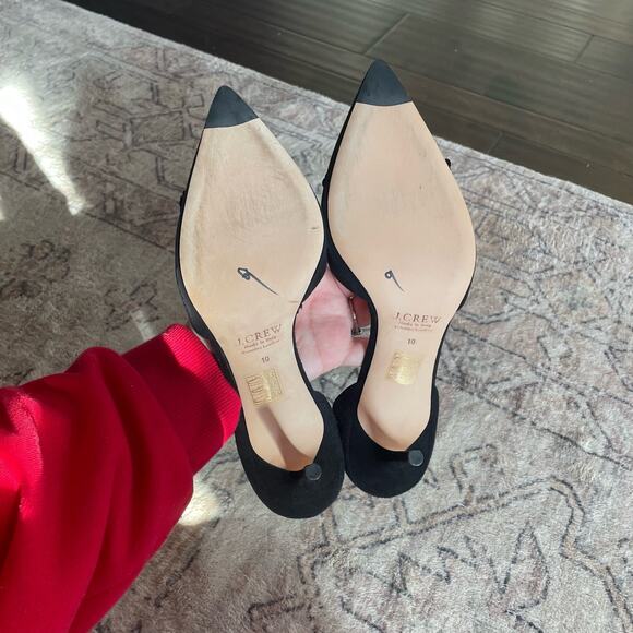 J. Crew Collection SZ 10 Elsie Floral Sequin D'Orsay Pumps Black Suede Heels EUC - Picture 7 of 10